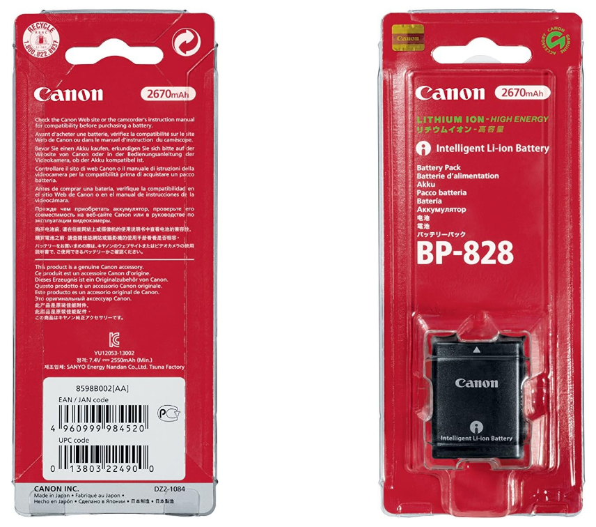 Акумулятор Canon BP-828 ( LEGRIA HF G30, VIXIA HF G30, VIXIA HF G30, VIXIA HF G40, XA20, XA25, XA35), фото 1