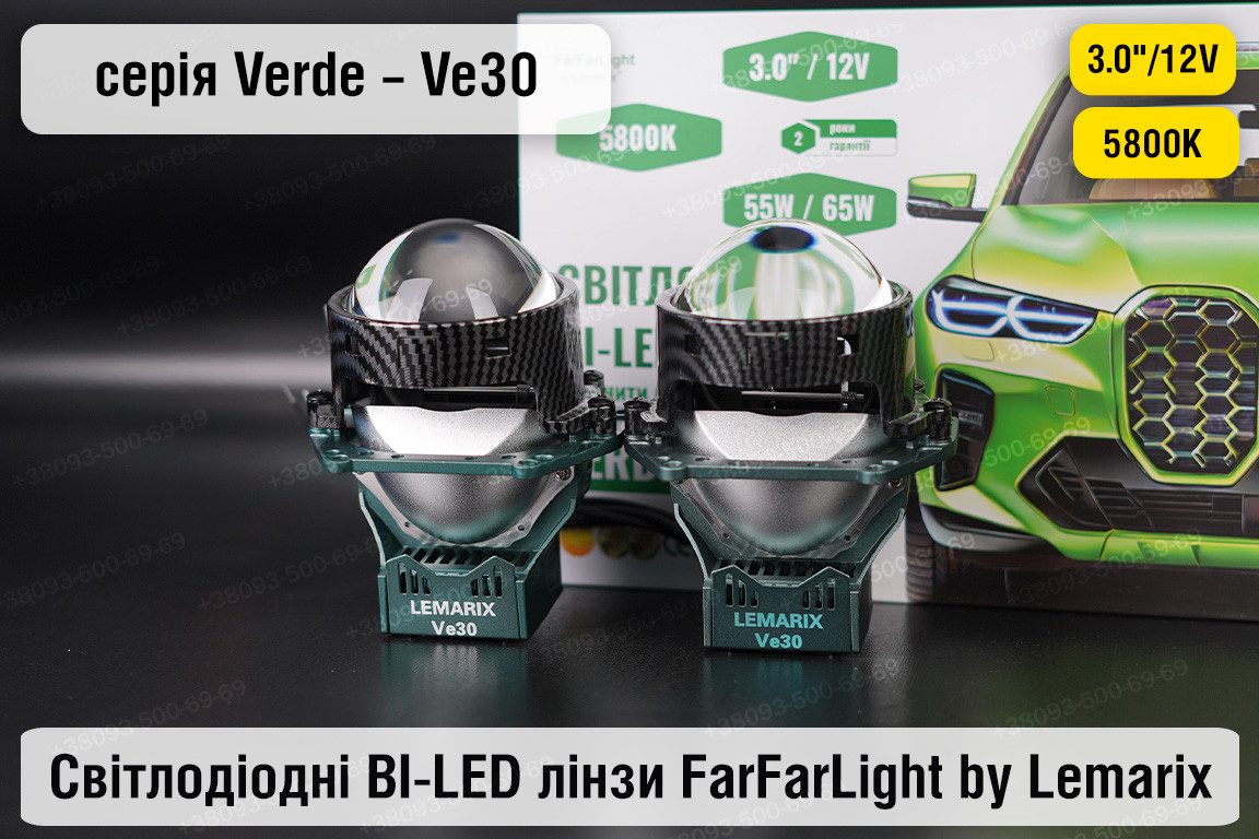Світлодіодні BI-LED лінзи FarFarLight by Lemarix серії Verde – Ve30