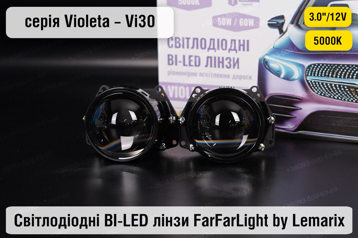 Світлодіодні BI-LED лінзи FarFarLight by Lemarix серії Violeta – Vi30