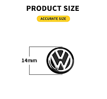 Наклейка на ключ VW (Фольсваген) Чорна 14 мм, фото 5