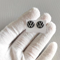 Наклейка на ключ VW (Фольсваген) Чорна 14 мм, фото 4