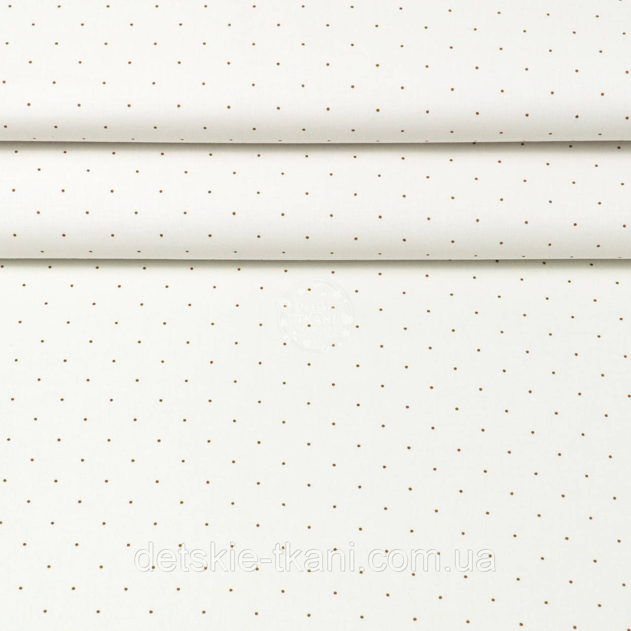 Ранфорс шириною 240 см "Рідкі коричневі крапки на молочному тлі" №4008, фото 1