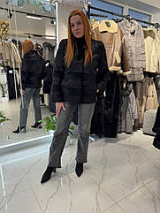 Шуба з хутра нутрії, чорна.