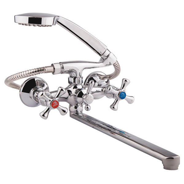 Змішувач для ванни довгий вилив із душем WAL LEO2-B427