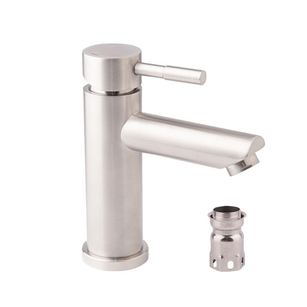 Мінімалістичний змішувач для раковини з нержавіючої сталі на гайці WAL GES1-A116