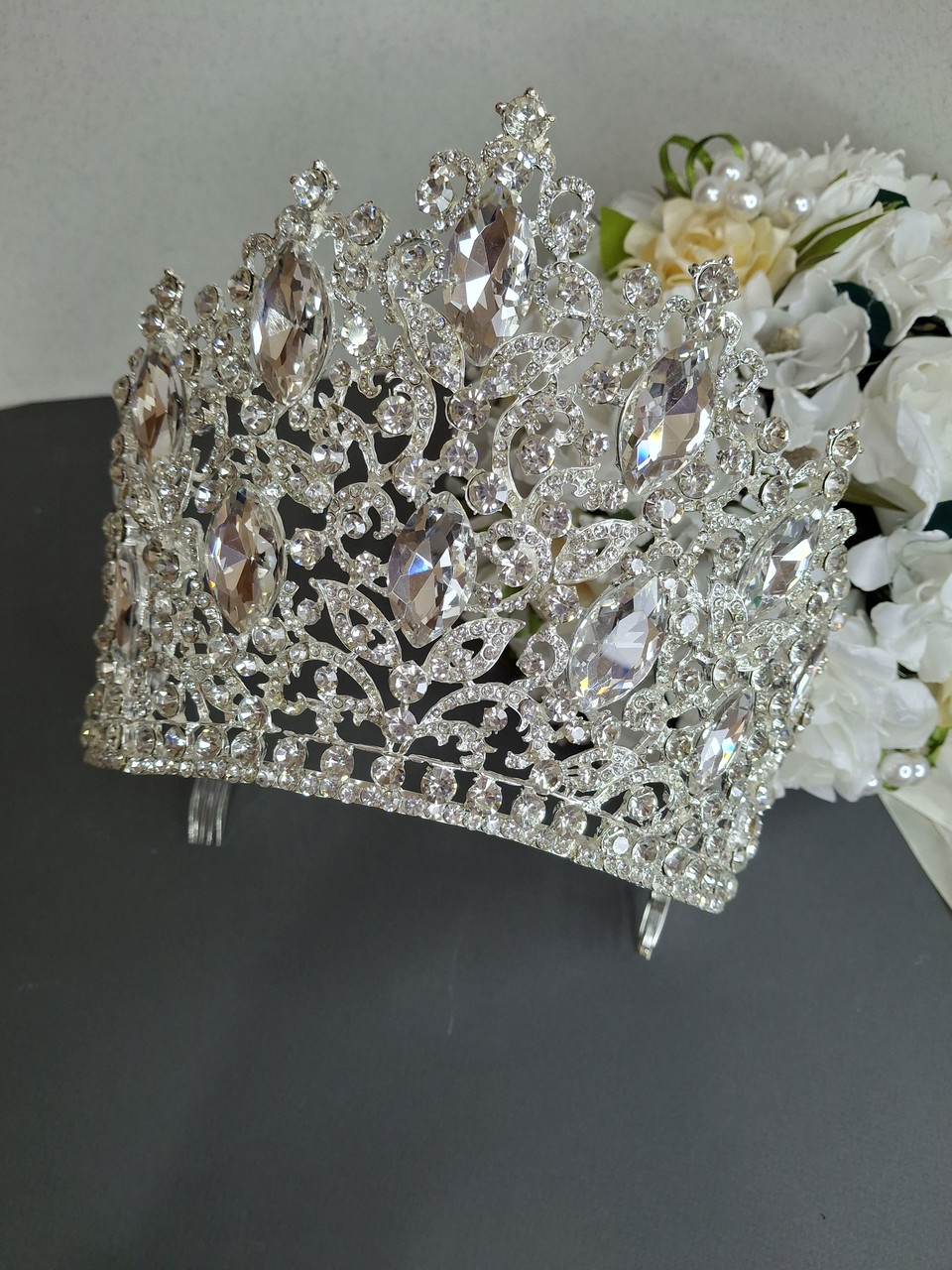 Неповторна найбільша корона SWAROVSKI, срібляста