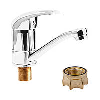 Одноважільний змішувач для умивальника, раковини на гайці WAL NIK1-X248