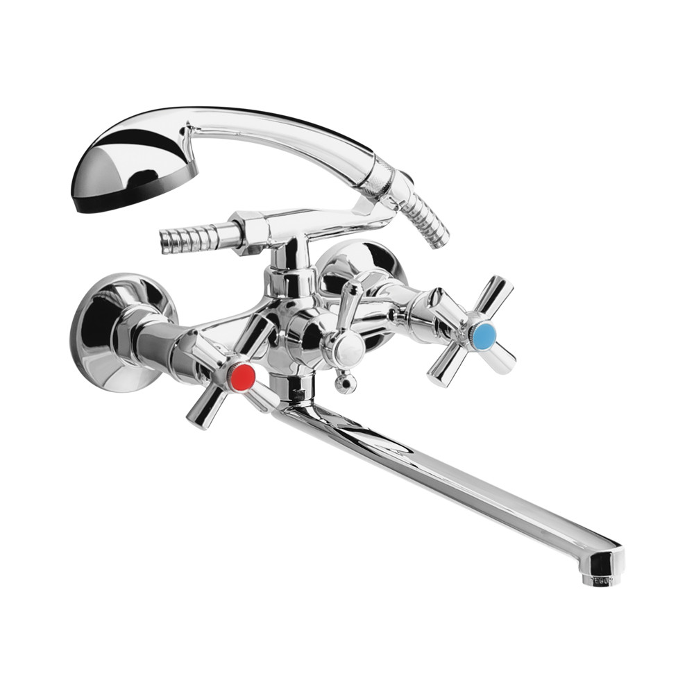 Змішувач для ванни з довгим поворотним виливом з лійкою для душу WAL PRO2-B422