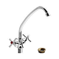 Кухонний змішувач з хромованим покриттям на гайці WAL PRO7-A422