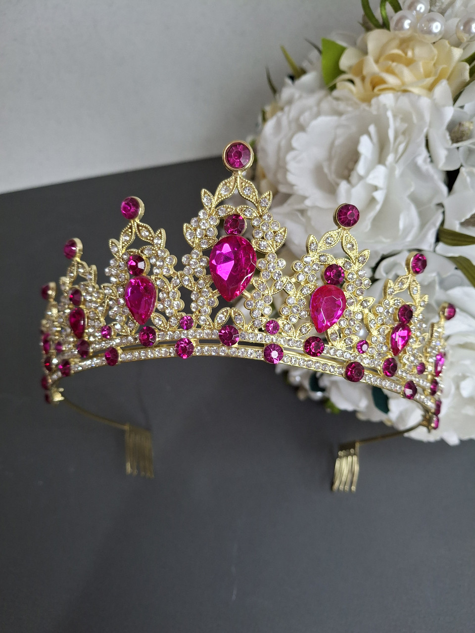 Чарівна діадема з камінням SWAROVSKI, золото
