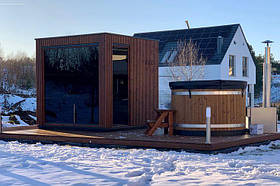 Дерев'яна купіль кругла з дуба LNK