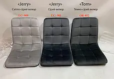 Стілець м'який на металевих ніжках JERRY, оксамит кольору чорний UG-904 , колір ніжок на вибір, фото 3