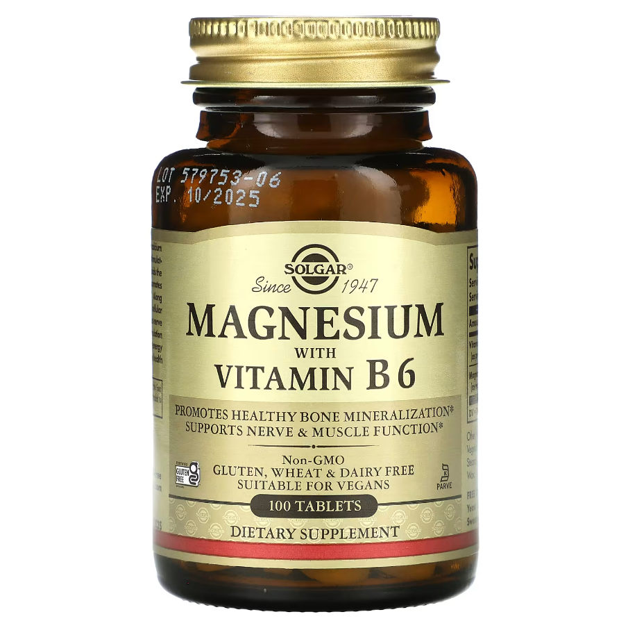 Magnesium With B6 Solgar 100 таблеток, фото 1