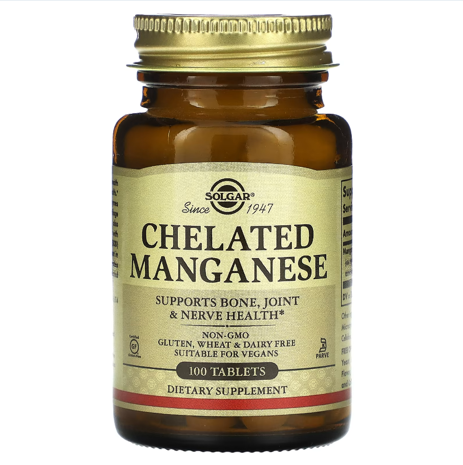 Chelated Manganese Solgar 100 таблеток, фото 1