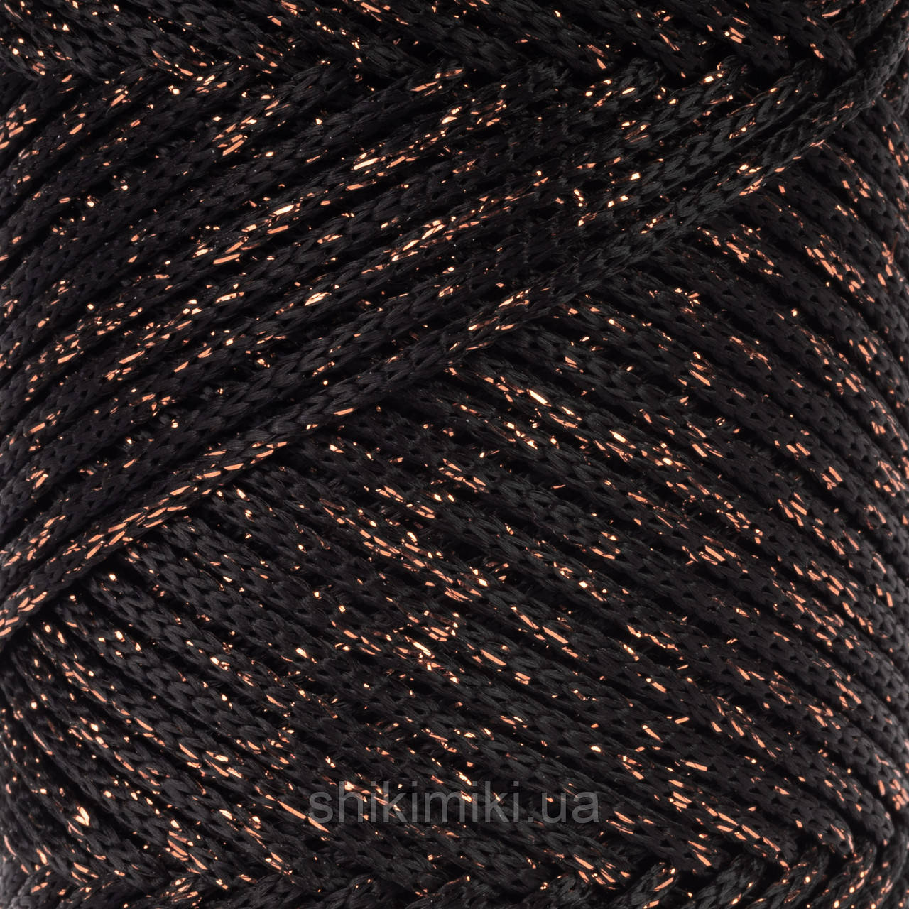 Трикотажний шнур з люрексом PP Macrame Glitter, колір Шоколадний, фото 1