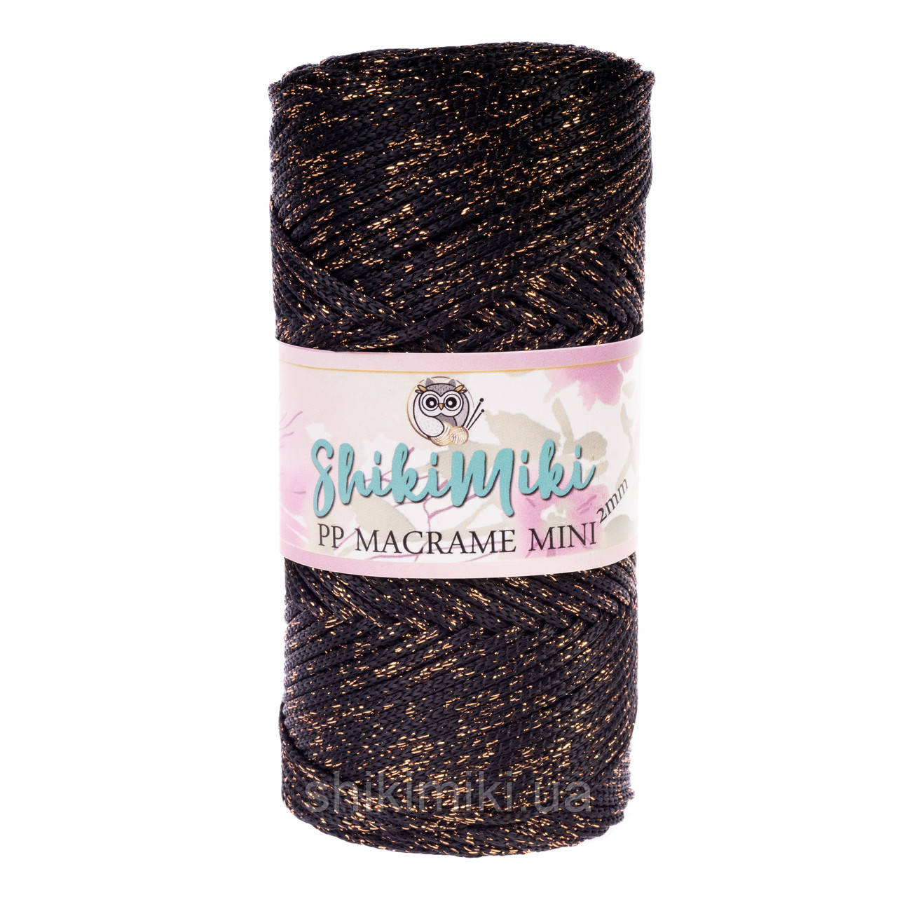 Трикотажний шнур з люрексом PP Macrame Glitter, колір Шоколадний