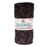 Трикотажний шнур з люрексом PP Macrame Glitter, колір Шоколадний, фото 2