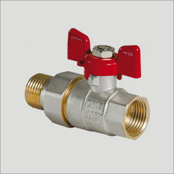 Кран кульовий з американкою 1" прямий (Red) Чехія