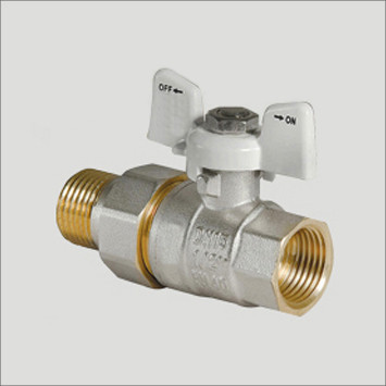Кран кульовий з американкою 1/2" прямий (White) Чехія