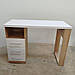 Стіл манікюрний Лофт з шухлядами. 105*50 висотою 75 см. Стільниця 32 мм. Дуб сонома з білим, фото 3
