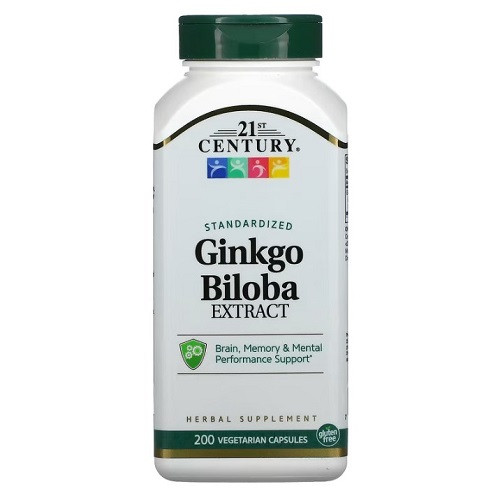 Препарат для судин мозку 21st Century Ginkgo Biloba Extract (200 капсул.), фото 1