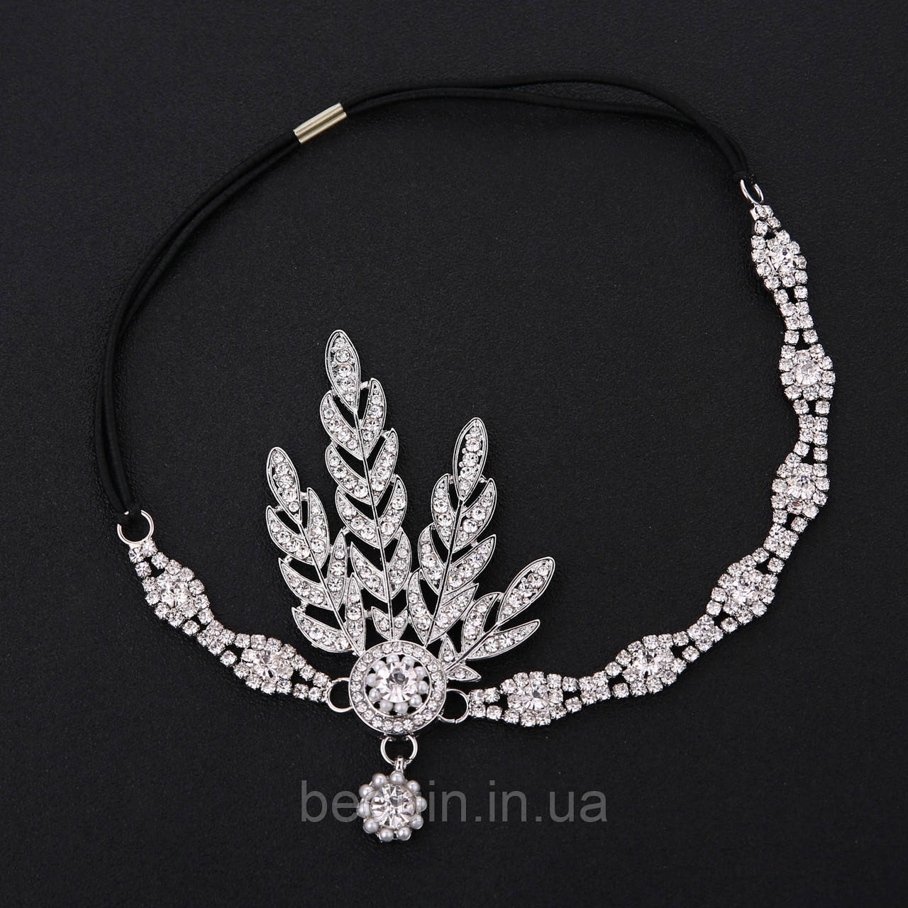 Карнавальна пов'язка "Дейзі Крапелька" прикраса на голову в стилі гетсбі — срібляста Aushal Jewellery