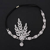 Карнавальна пов'язка "Дейзі Крапелька" прикраса на голову в стилі гетсбі — срібляста Aushal Jewellery