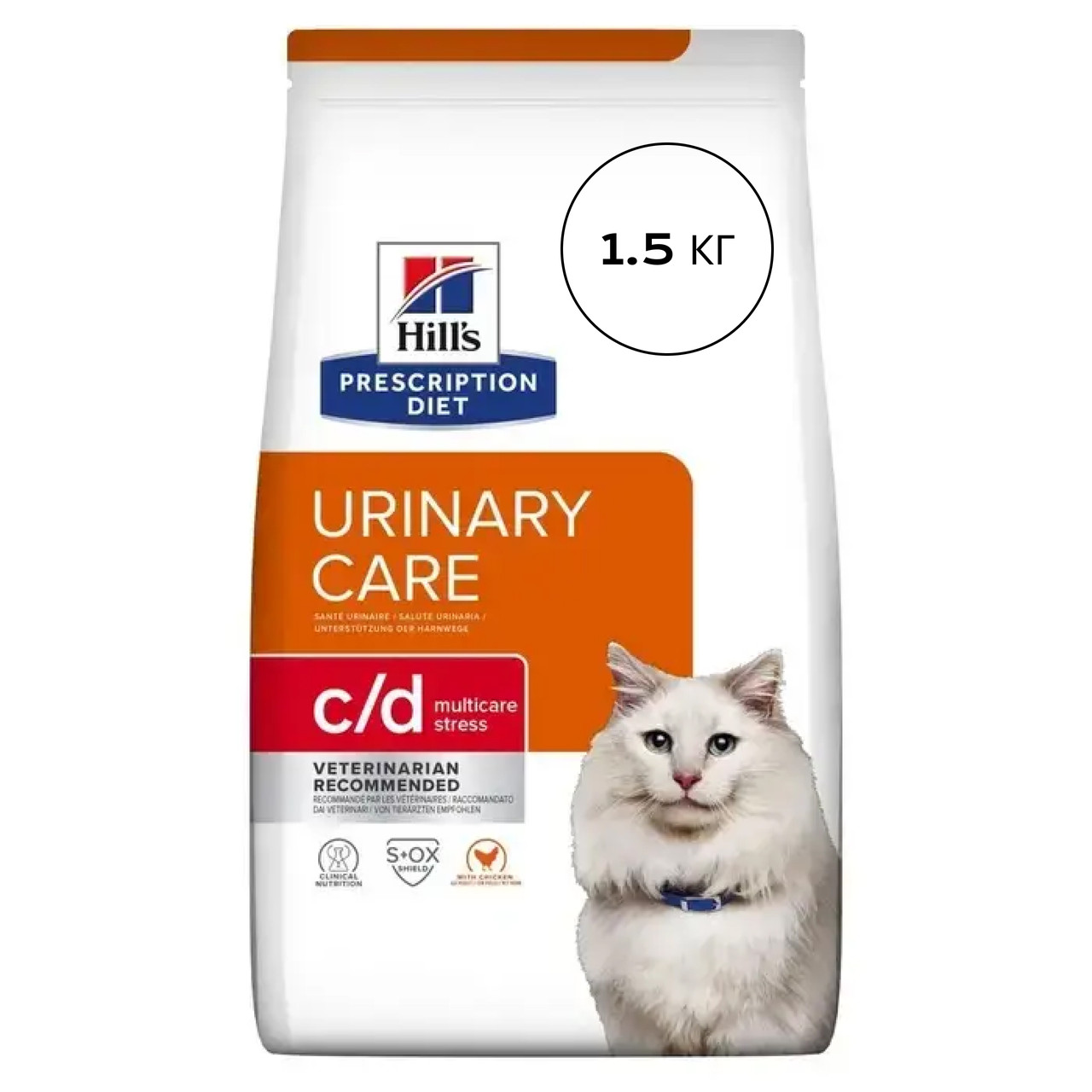 Сухий корм для котів Hill’s Prescription Diet Urinary Care c/d Multicare Stress 1,5 кг - курка