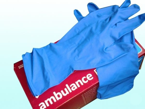 Перчатки латексные синие Ambulanse - фото 1 - id-p452070120