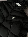 Чоловіча тепла подовжена куртка Nike M1769 чорна, фото 5