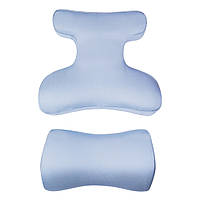 Комплект BEAUTY SET - ортопедичні подушки для сну на животі (Face Pillow №1 & Roller Pillow №2) тенсел блакитний