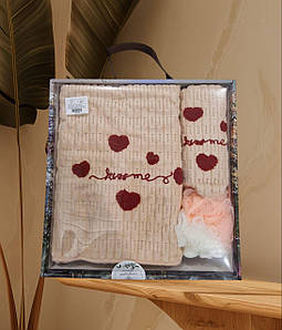 Набір рушників з мочалкою 046дг