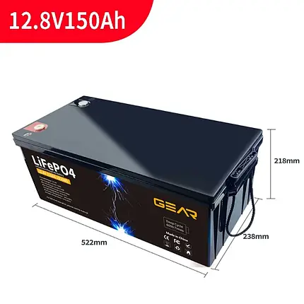 Акумуляторна батарея літієва Gear LiFePO4 12.8V 150Ah (1920Wh) GB-LiFePo4-12.8-150, фото 2