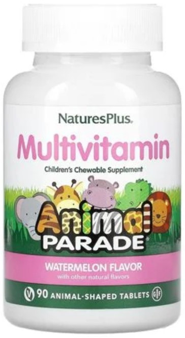 Вітаміни для дітей Natures Plus Animal Parade Children's Multi-vitamin 90 tabs Кавун