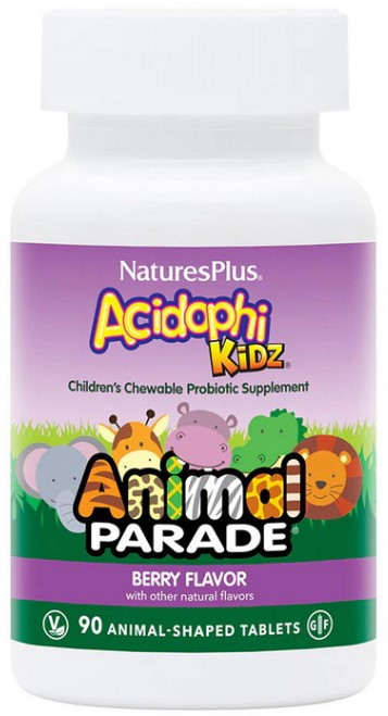 Мультивітаміни для дітей Natures Plus Animal Parade Acidophi Kidz 90 tabs Ягоди