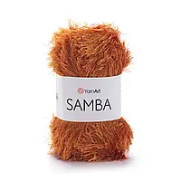 Yarnart SAMBA (Самба, травичка) № 2024 теракотовий (Пряжа синтетична, нитки для в'язання)