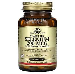 Selenium Yeast-Free Solgar 200 мкг 100 таблеток
