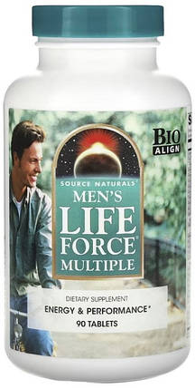 Вітаміни для чоловіків Source Naturals Men`s Life Force Multiple 90 tab, фото 1