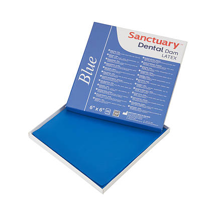 Кофердам (Dental Dam) латексний, блакитний звичайний (без запаху), (152мм x152мм) 36шт, фото 1