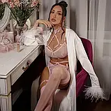 Жіноча білизна чорного кольору з чоппером і пояс з підв'язками (без панчох), фото 5