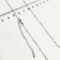 Ланцюжок Xuping "Якірне плетіння з кульками" родій 0,2/44+5 см (Медичне золото)