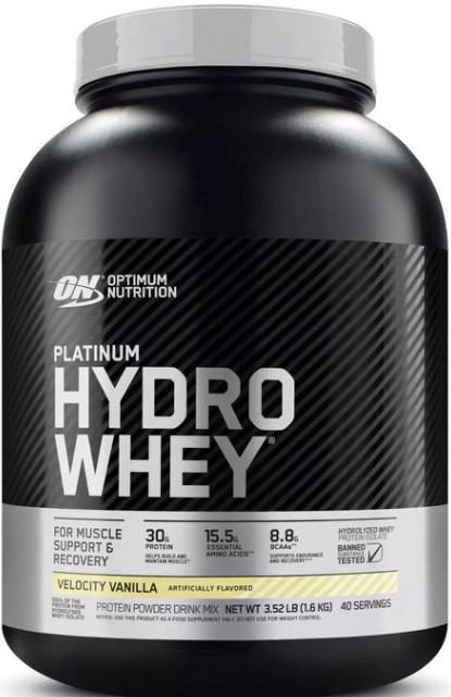 Сиворотковий проотеїн Optimum Nutrition Platinum Hydro Whey 1,6 kg ваніль