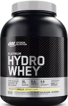 Сиворотковий проотеїн Optimum Nutrition Platinum Hydro Whey 1,6 kg ваніль, фото 1