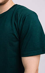 Футболка універсальна СУПЕР БАТАЛ однотонна вільного силуету 7XL 8XL 9XL 100% бавовна ТЕМНО-ЗЕЛЕНИЙ