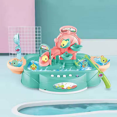 Дитячий ігровий набір Інтерактивна риболовля Ловля іграшок 2в1 18 предметів Басейн вудки 6 рибок колесо сачок