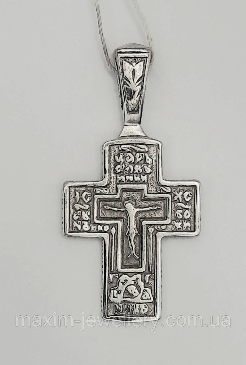 Хрест з розп'яттям зі срібла, фото 1