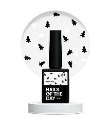NAILSOFTHEDAY Party top 07 — фінішне покриття для нігтів з чорно-білими ялинками в одному флаконі, без липкого шару, 10 мл