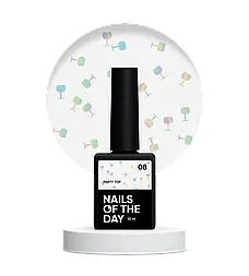 NAILSOFTHEDAY Party top 08 — фінішне покриття для нігтів з голографічними бокалами, без липкого шару, 10 мл