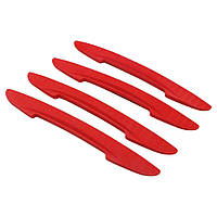 Захисні протиударні смуги БЕЗ НАДПИСІВ 4шт червоні ПВХ-гума 16х147мм (на скотчі)