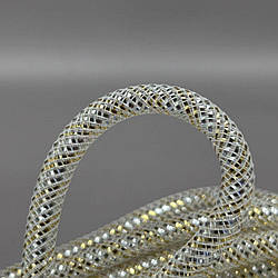 (19 метрів, D-10мм) Регілін трубчастий з люрексом - бежевий із золотом